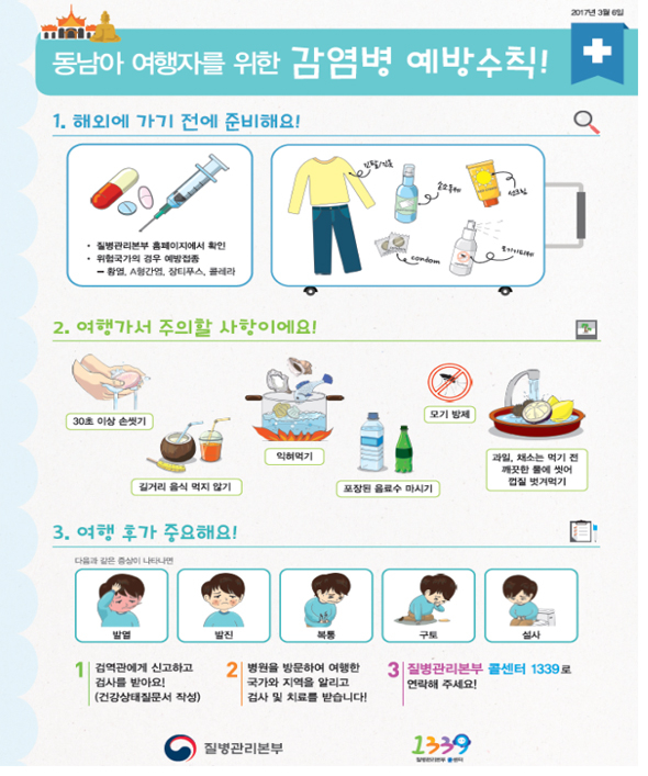 황금연휴 국내·외 여행때 ‘감염병’ 조심하세요!