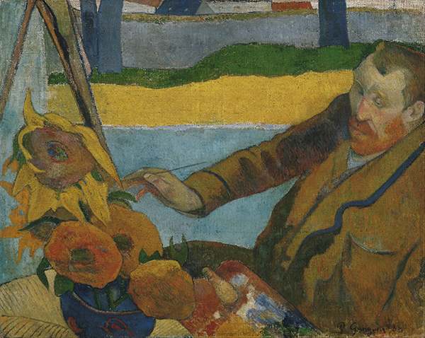 폴 고갱, 해바라기를 그리는 반 고흐(1888년, 유화, 91 x 73 cm, 반 고흐 미술관)