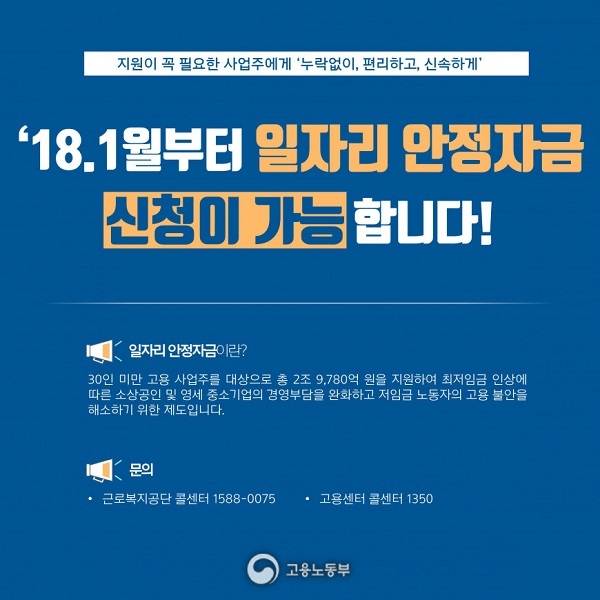 올해 새로 도입된 일자리 안정자금… 어떻게 신청하나?