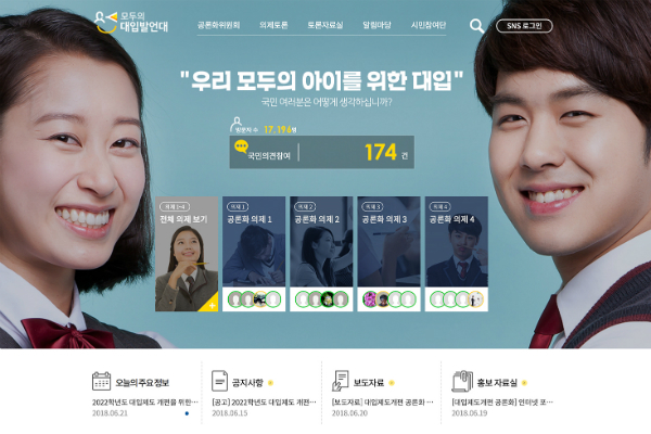 2022년 대입제도 개편 공론화 의제, 국민대토론 개최
