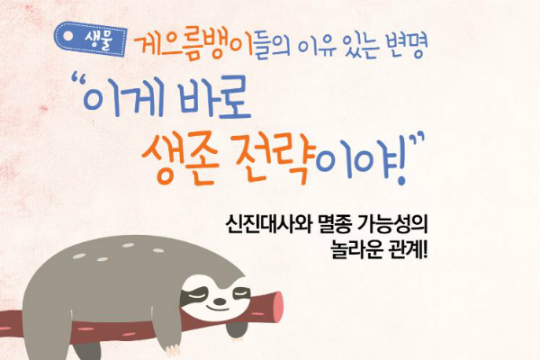 게으름뱅이의 이유있는 변명, "이게 바로 생존 전략이야!"
