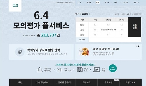 이투스, 6월 모의평가 온라인 풀서비스 제공… 점수 입력으로 지원가능 대학까지 확인