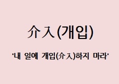 [전광진의 하루한자] 介入(개입)