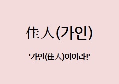 [전광진의 하루한자] 佳人(가인)